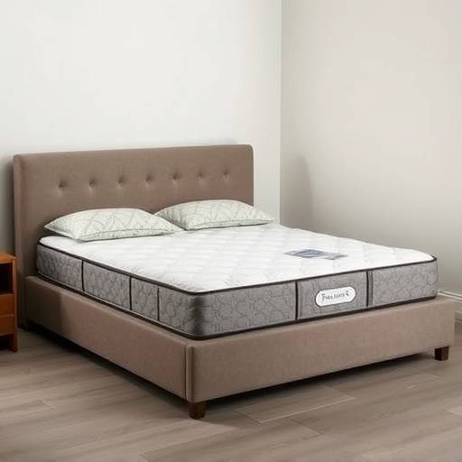 Cama box com colch√£o de molas ensacadas e revestimento em jacquard